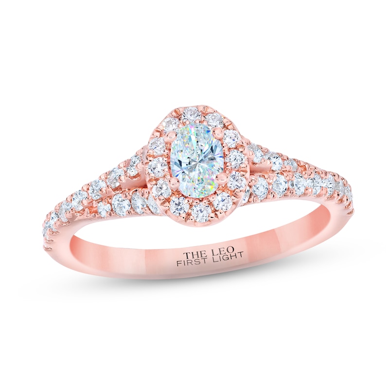 Main Image 1 of THE LEO First Light Diamond Oval-Cut Engagement Ring 3/4 ct tw 14K Rose Gold