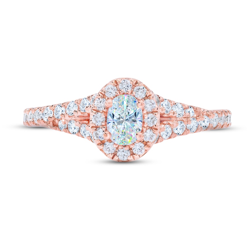 Main Image 3 of THE LEO First Light Diamond Oval-Cut Engagement Ring 3/4 ct tw 14K Rose Gold