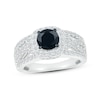 Thumbnail Image 1 of Black & White Diamond Engagement 1-3/8 ct tw Round-cut 10K White Gold