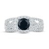 Thumbnail Image 2 of Black & White Diamond Engagement 1-3/8 ct tw Round-cut 10K White Gold