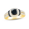 Thumbnail Image 1 of Black & White Diamond Engagement Ring 1-3/8 ct tw Round-cut 10K Yellow Gold