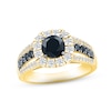 Thumbnail Image 1 of Black & White Diamond Engagement Ring 1-3/8 ct tw Round-cut 10K Yellow Gold