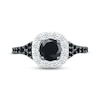 Thumbnail Image 1 of Black & White Diamond Engagement Ring 1-1/4 ct tw Round-cut 10K White Gold