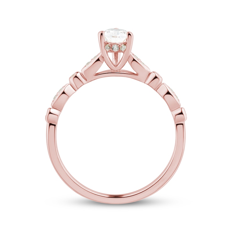 Main Image 2 of Diamond Engagement Ring 1/2 ct tw Pear & Round-cut 14K Rose Gold