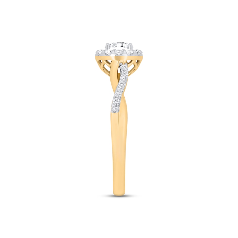 Main Image 3 of Diamond Engagement Ring 1/2 ct tw Round-cut 14K Yellow Gold