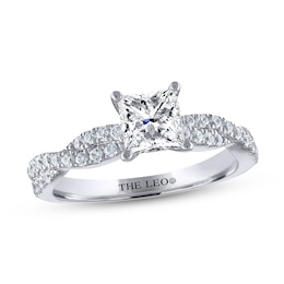 THE LEO Diamond Engagement Ring 1-1/4 ct tw Princess & Round-cut 14K White Gold