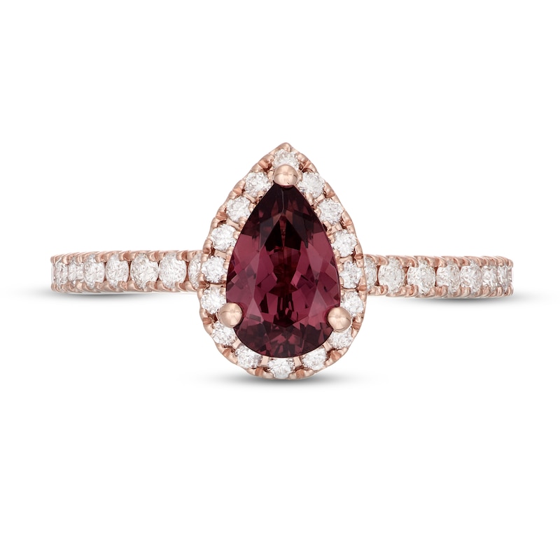 Neil Lane Rhodolite Garnet Engagement Ring 1/2 ct tw Diamonds 14K Rose Gold