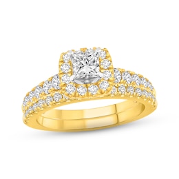 Princess-cut Diamond Bridal Set 1-1/2 ct tw 14K Two-Tone Gold