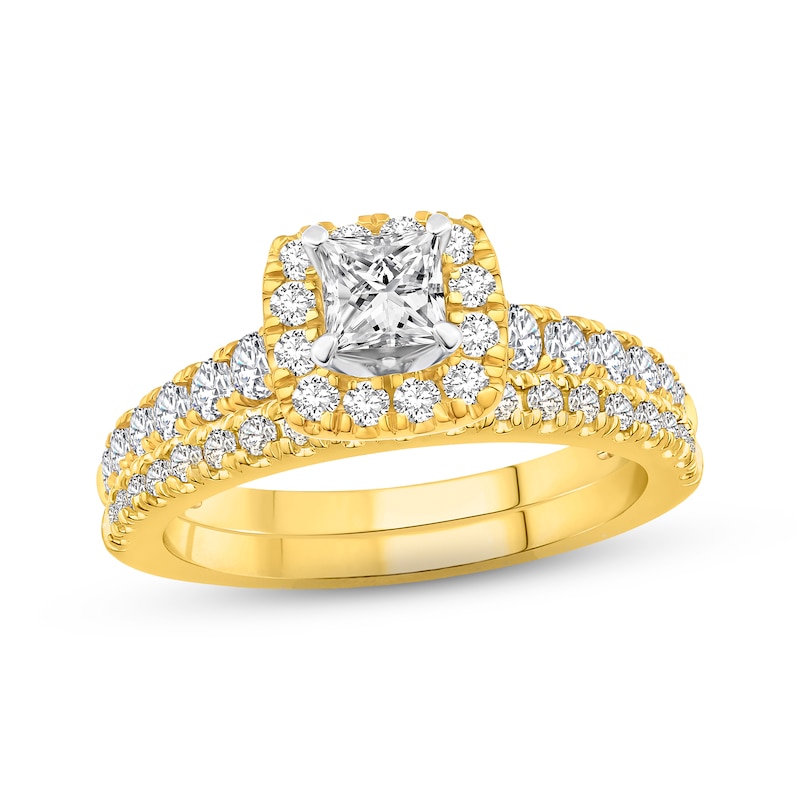 Main Image 1 of Princess-cut Diamond Bridal Set 1-1/2 ct tw 14K Two-Tone Gold