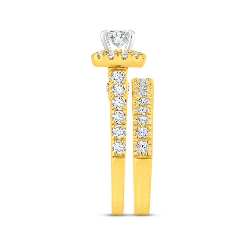 Main Image 2 of Princess-cut Diamond Bridal Set 1-1/2 ct tw 14K Two-Tone Gold