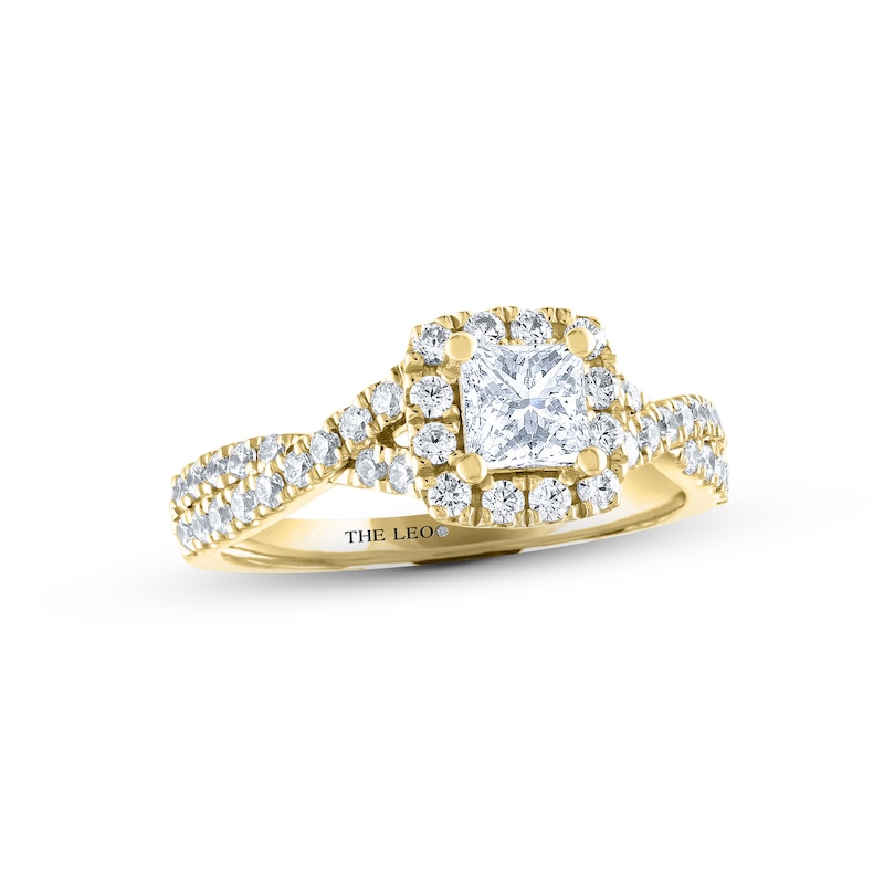 Main Image 1 of THE LEO Diamond Engagement Ring 7/8 ct tw Princess & Round-cut 14K Yellow Gold