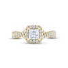 Thumbnail Image 3 of THE LEO Diamond Engagement Ring 7/8 ct tw Princess & Round-cut 14K Yellow Gold