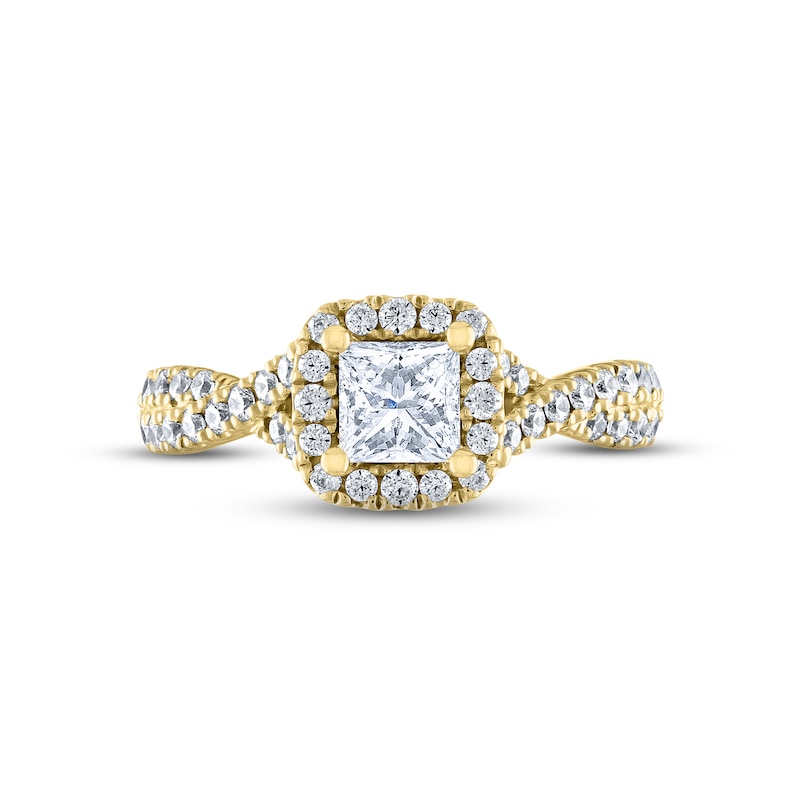 Main Image 3 of THE LEO Diamond Engagement Ring 7/8 ct tw Princess & Round-cut 14K Yellow Gold