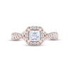 Thumbnail Image 3 of THE LEO Diamond Engagement Ring 7/8 ct tw Princess & Round-cut 14K Rose Gold