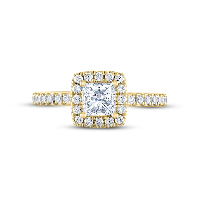 Main Image 3 of THE LEO Diamond Engagement Ring 1 ct tw Princess & Round-cut 14K Yellow Gold