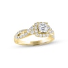 Thumbnail Image 1 of THE LEO Diamond Engagement Ring 1-1/8 ct tw Princess & Round-cut 14K Yellow Gold