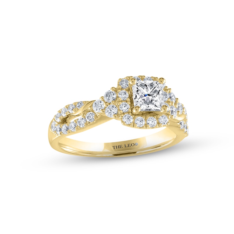 Main Image 1 of THE LEO Diamond Engagement Ring 1-1/8 ct tw Princess & Round-cut 14K Yellow Gold