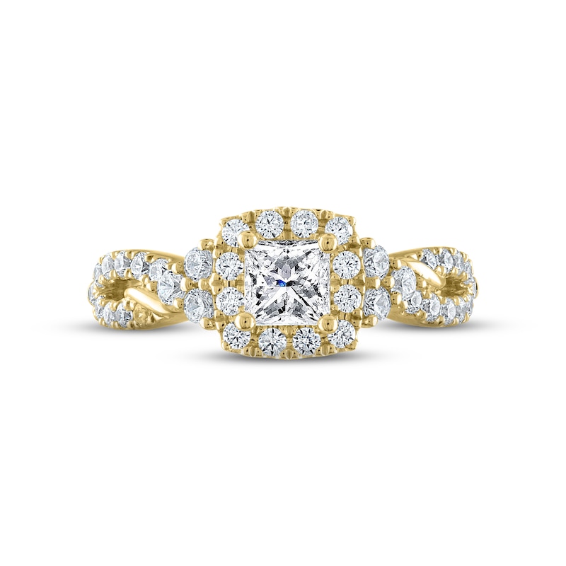 Main Image 3 of THE LEO Diamond Engagement Ring 1-1/8 ct tw Princess & Round-cut 14K Yellow Gold