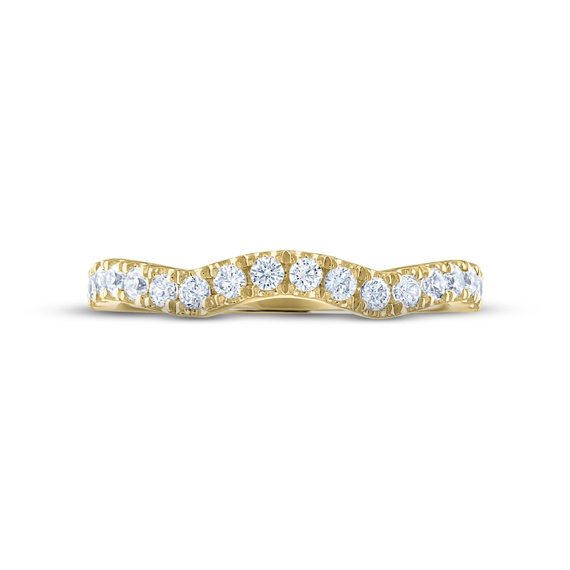 Main Image 3 of THE LEO Diamond Wedding Band 3/8 ct tw Round-cut 14K Yellow Gold