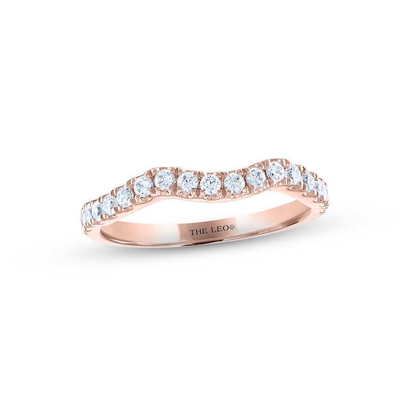 Main Image 1 of THE LEO Diamond Wedding Band 3/8 ct tw Round-cut 14K Rose Gold