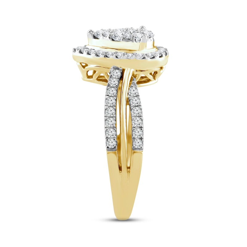 Main Image 2 of Multi-Diamond Engagement Ring 3/4 ct tw Round-cut 14K Yellow Gold