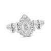 Thumbnail Image 1 of Diamond Engagement Ring 1-1/4 ct tw Pear, Round & Baguette-cut 14K White Gold