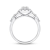 Thumbnail Image 3 of Diamond Engagement Ring 1-1/4 ct tw Pear, Round & Baguette-cut 14K White Gold