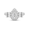 Thumbnail Image 4 of Diamond Engagement Ring 1-1/4 ct tw Pear, Round & Baguette-cut 14K White Gold