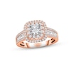 Thumbnail Image 1 of Diamond Engagement Ring 1 ct tw Princess, Round & Baguette-cut 14K Two-Tone Gold