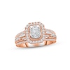 Thumbnail Image 1 of Diamond Engagement Ring 1 ct tw Emerald, Baguette & Round-cut 14K Rose Gold