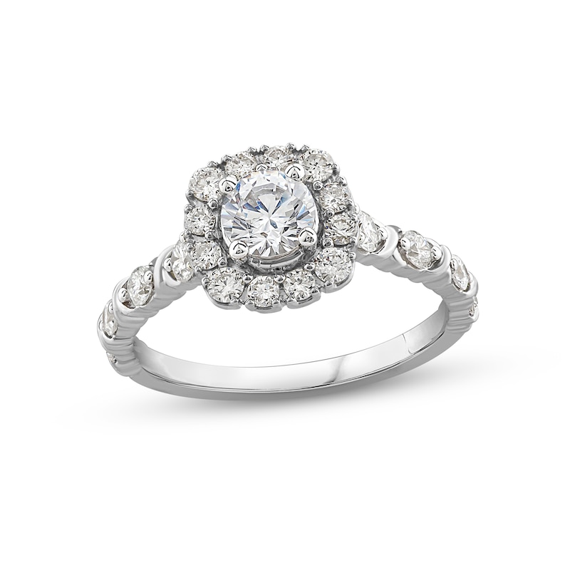 XO from KAY Diamond Halo Engagement Ring 1 ct tw Round-cut 14K White Gold