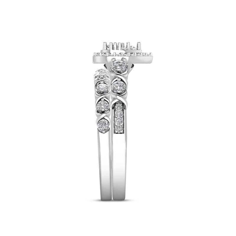 Main Image 2 of XO from KAY Multi-Diamond Center Bridal Set 5/8 ct tw Round-cut 14K White Gold