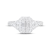 Thumbnail Image 4 of Multi-Diamond Center Engagement Ring 1 ct tw Baguette & Round-cut 14K White Gold