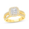 Thumbnail Image 1 of Round-Cut Diamond Cushion Halo Engagement Ring 1 ct tw 14K Two-Tone Gold