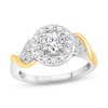 Thumbnail Image 1 of Diamond Halo Engagement Ring 1 ct tw Round-cut 14K Two-Tone Gold