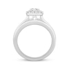 Thumbnail Image 3 of Round-Cut Diamond Cushion Halo Bridal Set 1 ct tw 18K White Gold