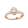 Thumbnail Image 0 of XO from KAY Diamond Halo Engagement Ring 5/8 ct tw Oval & Round-cut 14K Rose Gold