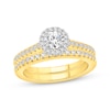 Thumbnail Image 1 of Round-Cut Diamond Halo Bridal Set 1 ct tw 18K Two-Tone Gold