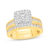 Thumbnail Image 1 of Multi-Diamond Cushion Halo Bridal Set 1-3/8 ct tw 14K Two-Tone Gold