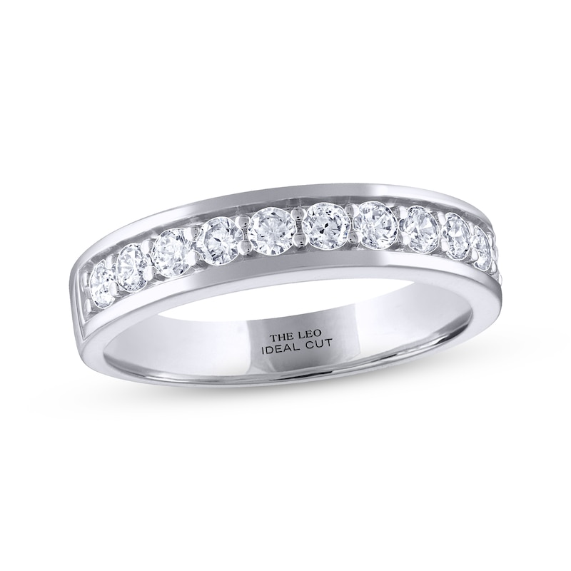 Main Image 1 of Men's THE LEO Ideal Cut Diamond Wedding Band 3/4 ct tw 14K White Gold