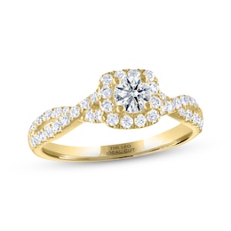 THE LEO Ideal Cut Diamond Engagement Ring 3/4 ct tw 14K Yellow Gold