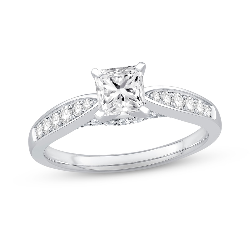 Main Image 1 of Diamond Engagement Ring 3/4 ct tw Princess & Round-cut Platinum