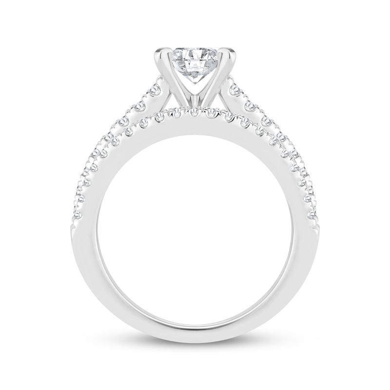 Main Image 3 of Certified Princess-Cut Ideal Diamond Bridal Set 1-1/6 ct tw 14K White Gold