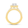 Thumbnail Image 3 of Certified Round-Cut Ideal Diamond Halo Bridal Set 2-1/5 ct tw 14K Two-Tone Gold