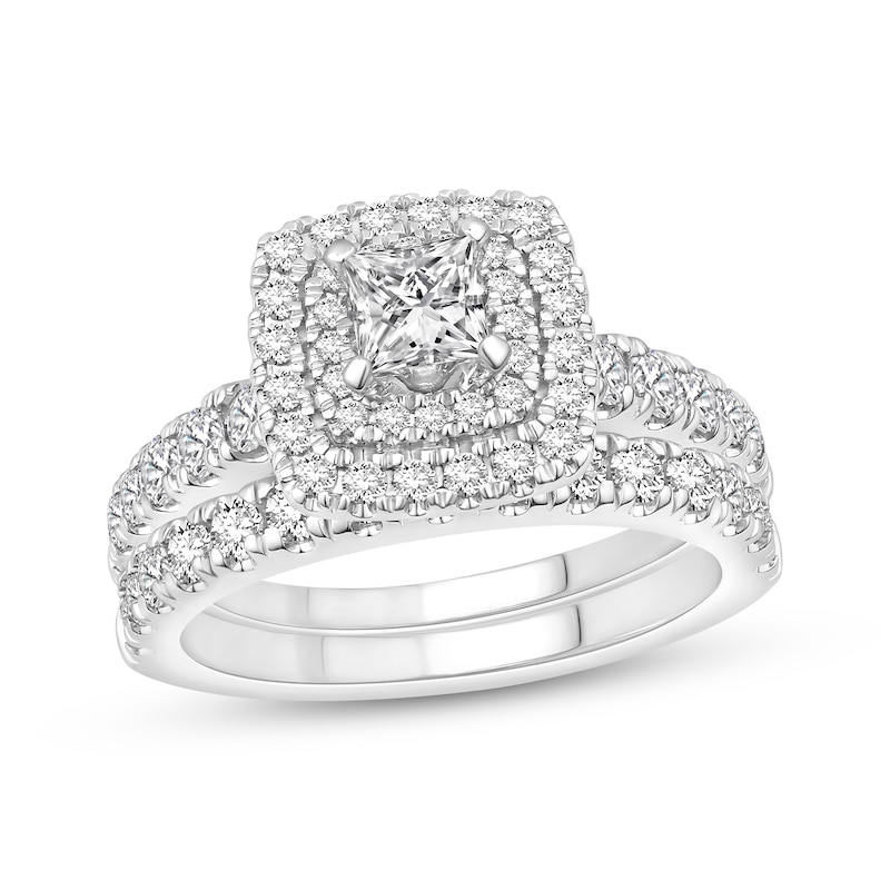 Main Image 1 of Diamond Bridal Set 1-5/8 ct tw Princess & Round-cut 14K White Gold