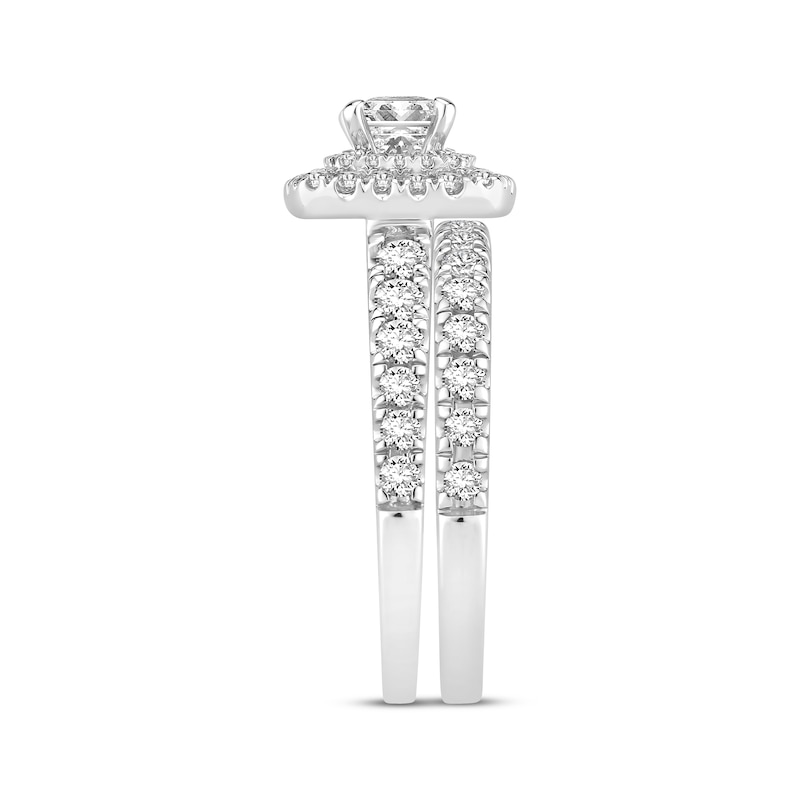 Main Image 2 of Diamond Bridal Set 1-5/8 ct tw Princess & Round-cut 14K White Gold