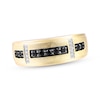 Thumbnail Image 1 of Men’s Black & White Diamond Wedding Band 1/3 ct tw 10K Yellow Gold