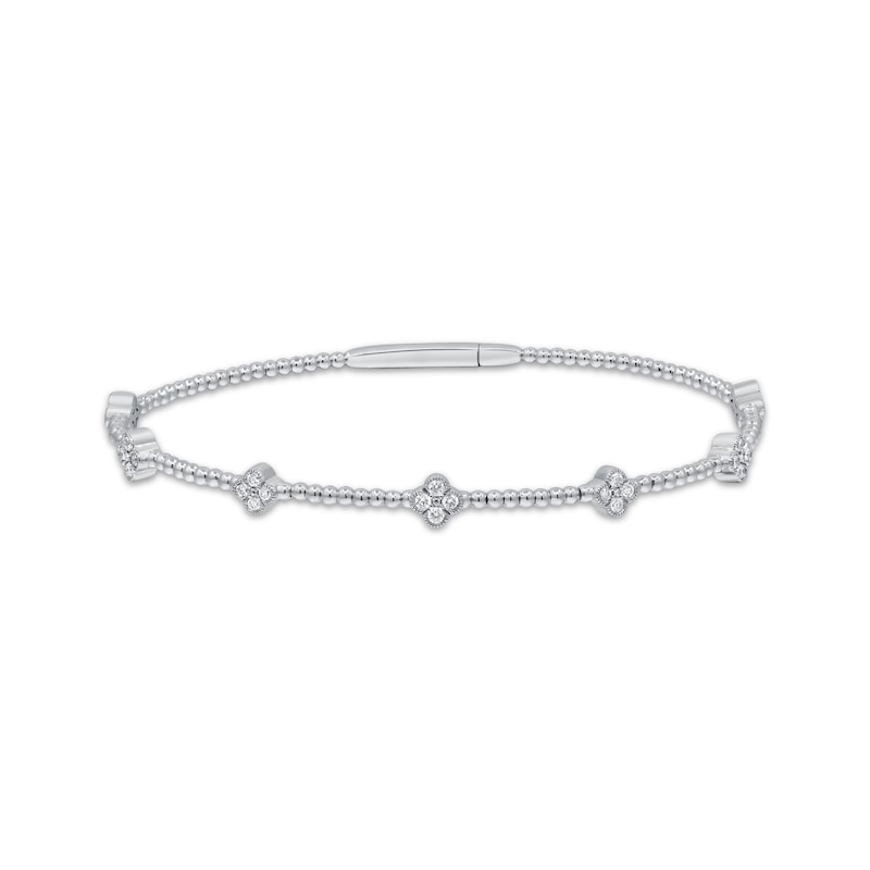 Main Image 1 of Diamond Station Bangle Bracelet 1/2 ct tw 14K White Gold