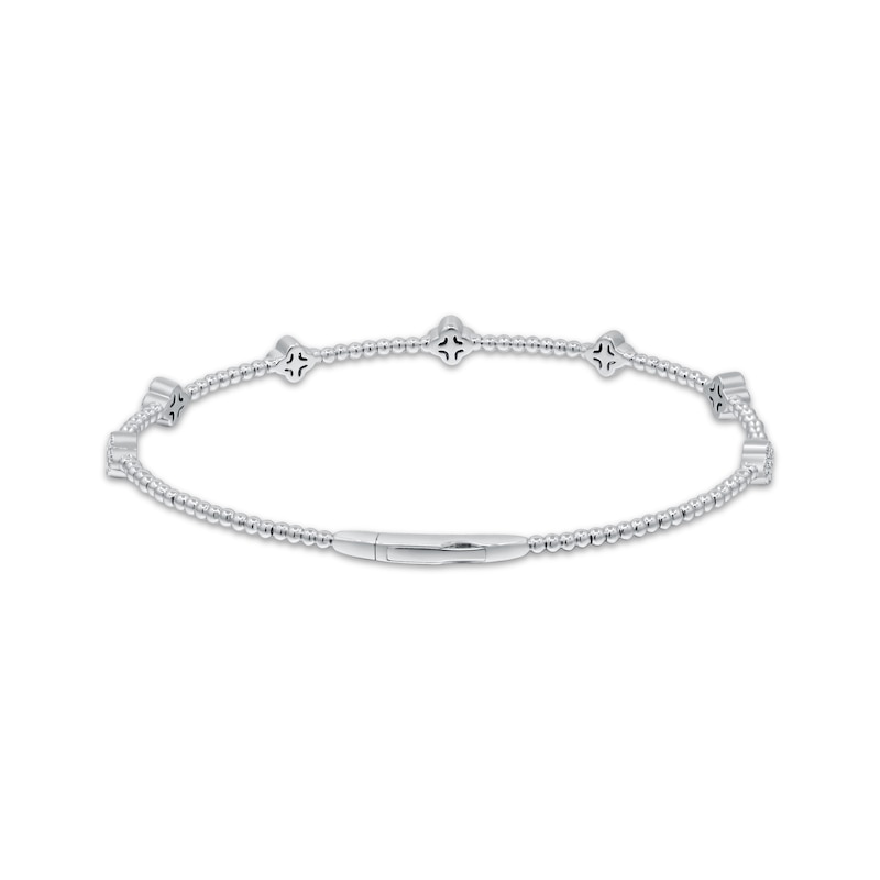 Main Image 3 of Diamond Station Bangle Bracelet 1/2 ct tw 14K White Gold