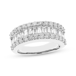 Baguette & Round-Cut Diamond Ring 2 ct tw 14K White Gold